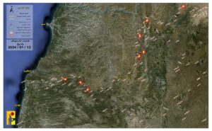 مواقع العدو الاسرائيلي المستهدفة شمال فلسطين المحتلة من قبل حزب الله