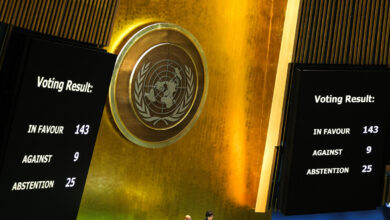 143 دولة صوتت لصالح قرار قبول عضوية فلسطين الكاملة في الأمم المتحدة